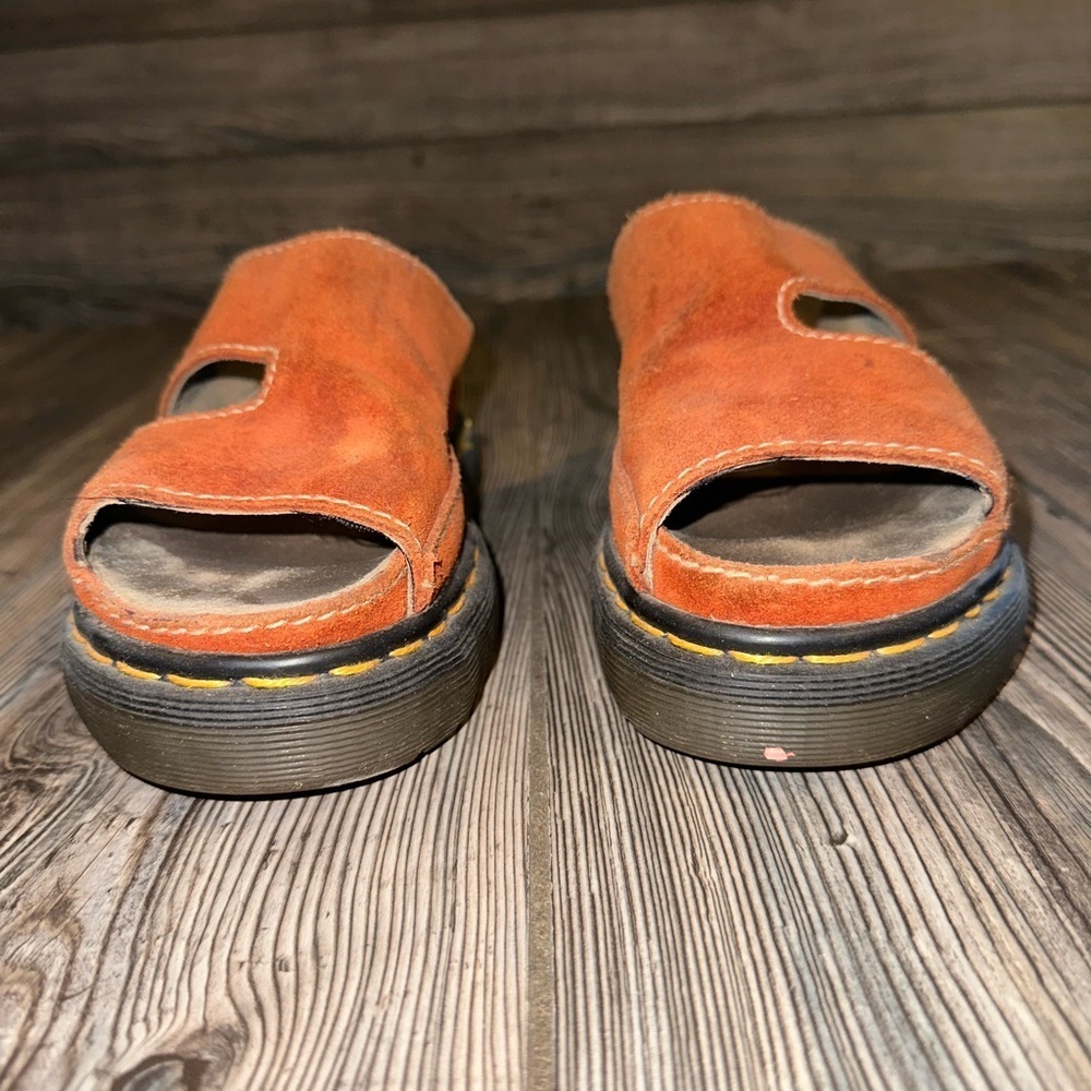 Vintage Dr. Martens 90’s Orange Suede Slide Sandals
Classic Yellow Stitch Size 6 - Picture 4 of 9